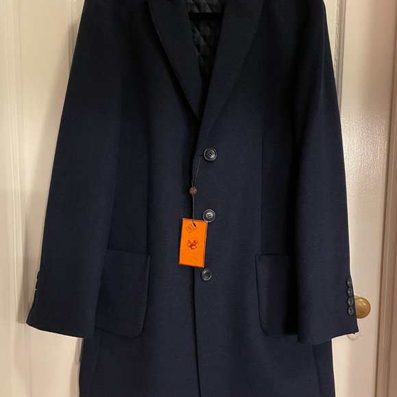 Mens Enzo wool coat - Picture 3 of 4